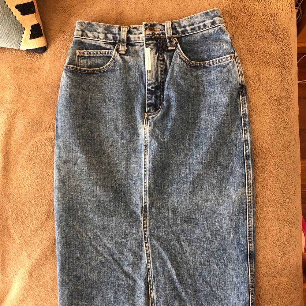 Vintage Midi Denim Pencil Skirt